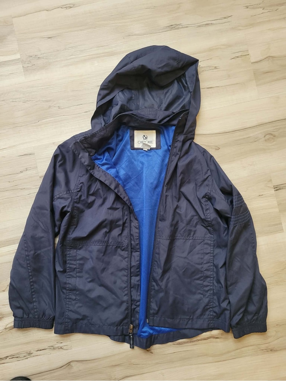 Cherokee Navy and Bright Blue Lined Rain Jacket